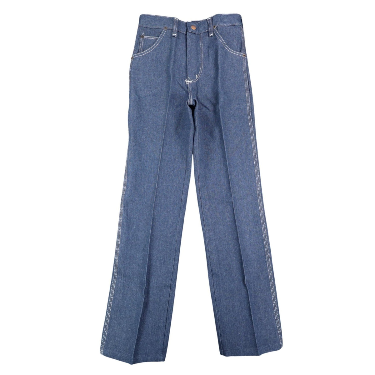 Maverick Straight Leg Jeans Boys 12 Regular Vintage 70s Blue Denim Deadstock USA - take2supply