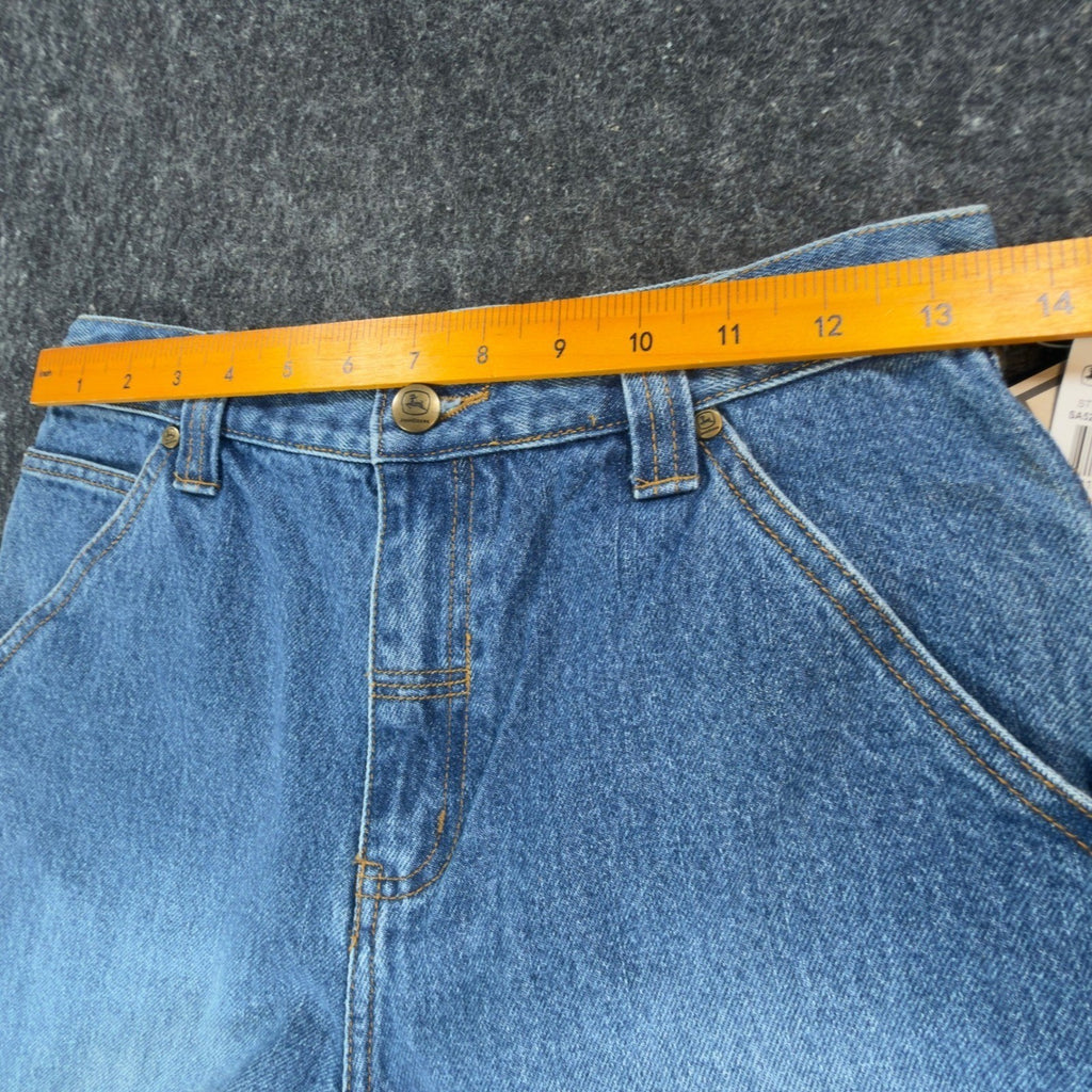 John Deere Carpenter Shorts Boys 14 Blue Denim Stone Wash NWT SA525LJD - take2supply