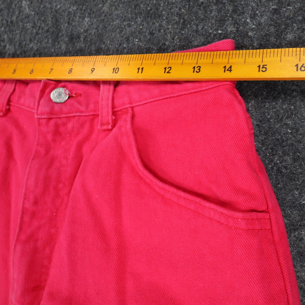 Lee Relaxed Fit Shorts Womens 12 Vintage 90s Poppy Red Cotton Made in USA NWT - take2supply