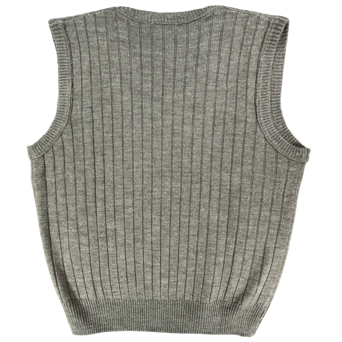 D'Avila V-Neck Sweater Vest Mens Large Charcoal Heather Grey Ribbed Knit NWT - take2supply
