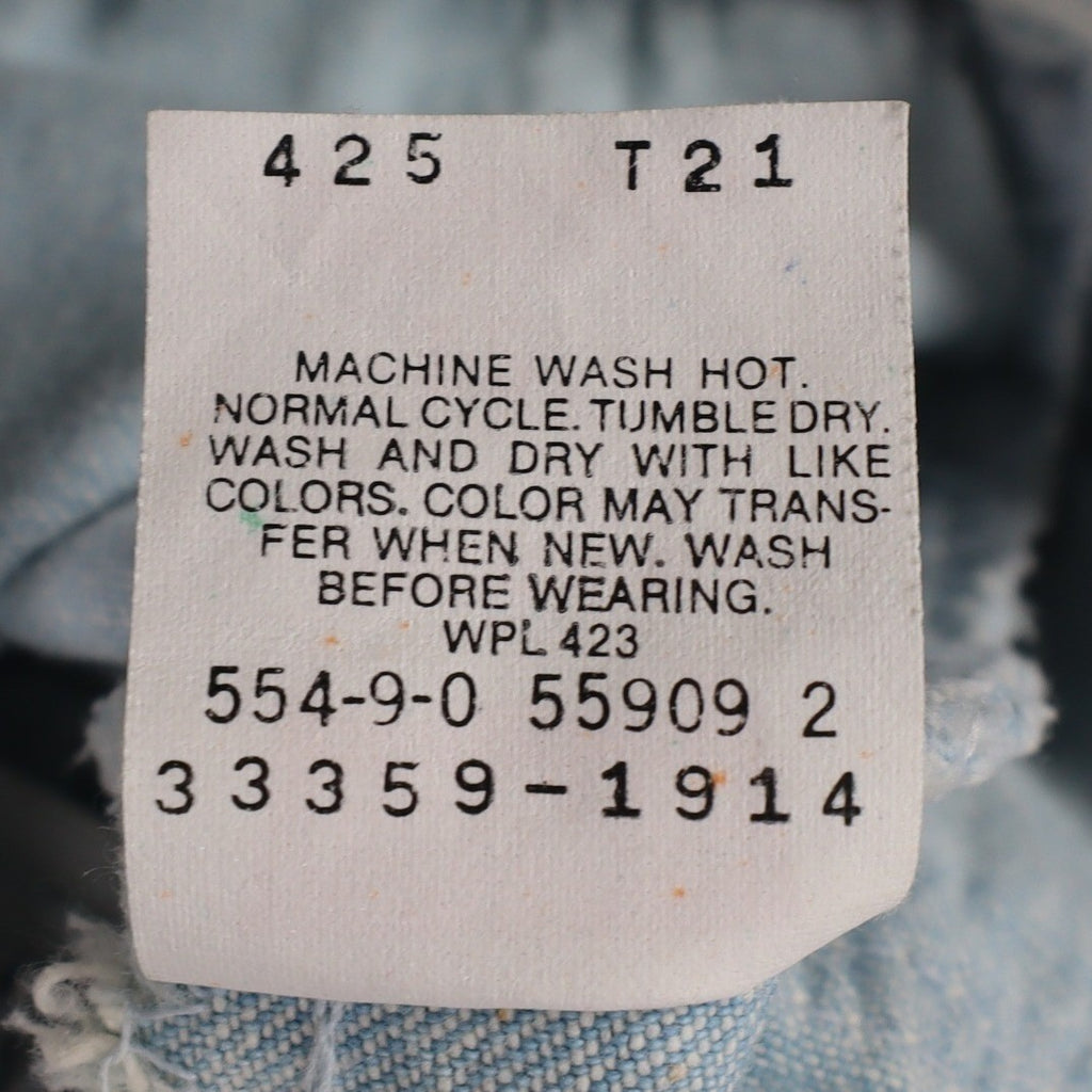 Levi's 917 Denim Shorts Girls 12 Vintage 90s Light Wash Cinch Waist Made in USA - take2supply