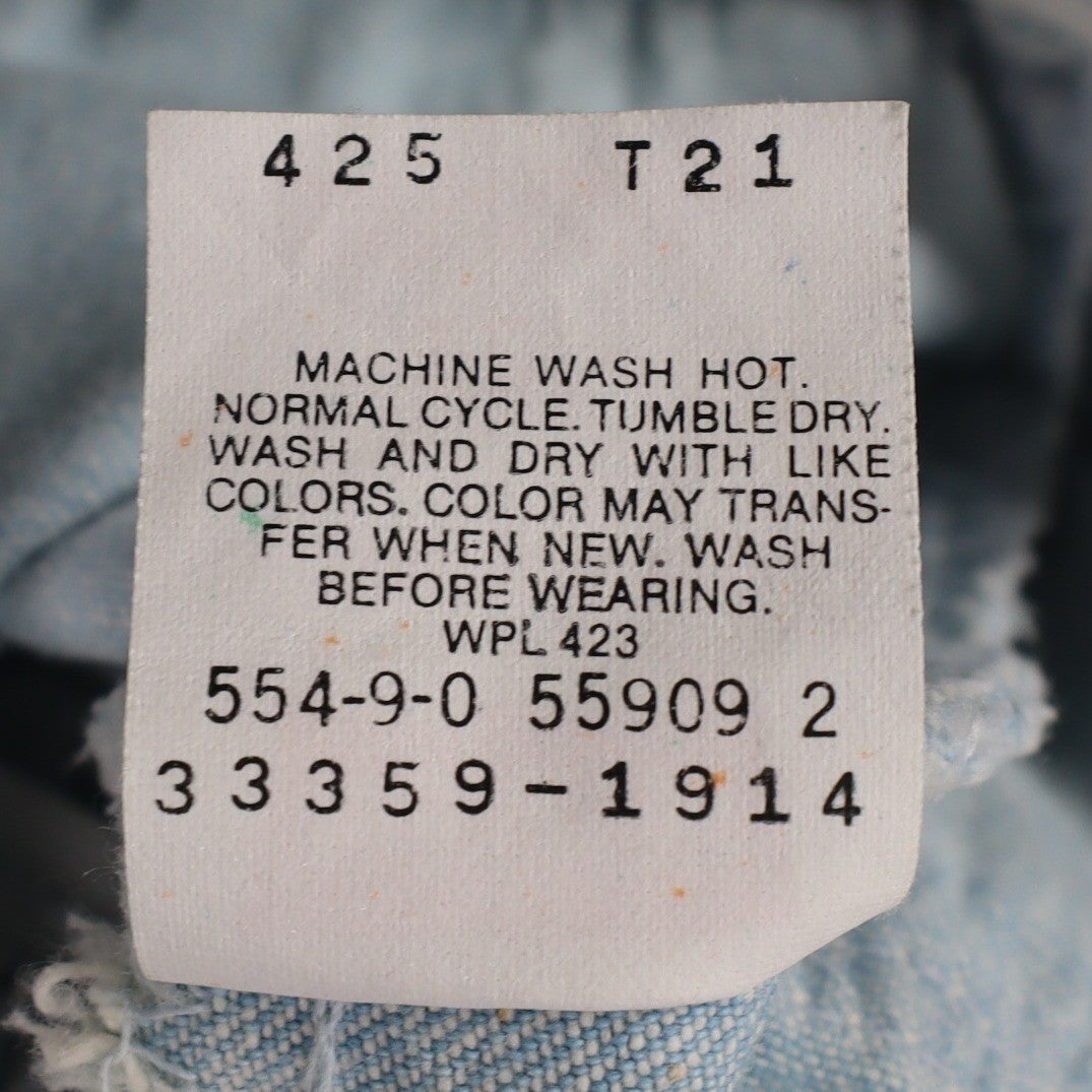 Levi's 917 Denim Shorts Girls 12 Vintage 90s Light Wash Cinch Waist Made in USA - take2supply