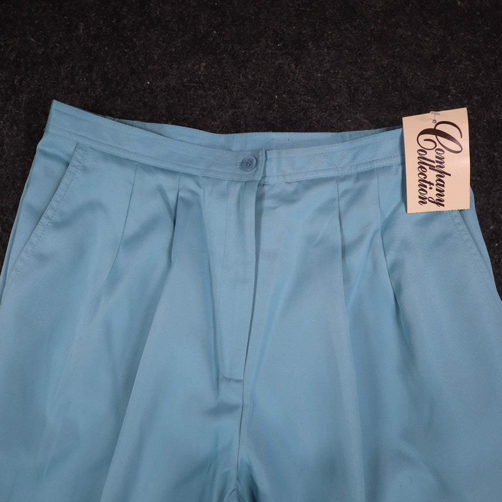 Company Collection Pants Womens 14 Vintage Blue Polyester Pleated Straight Leg - take2supply