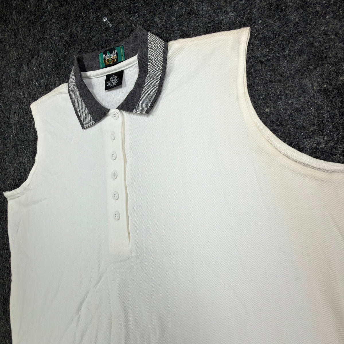 Dunbrooke 90s Vintage Sleeveless Polo Shirt Womens XL White Cotton New - take2supply