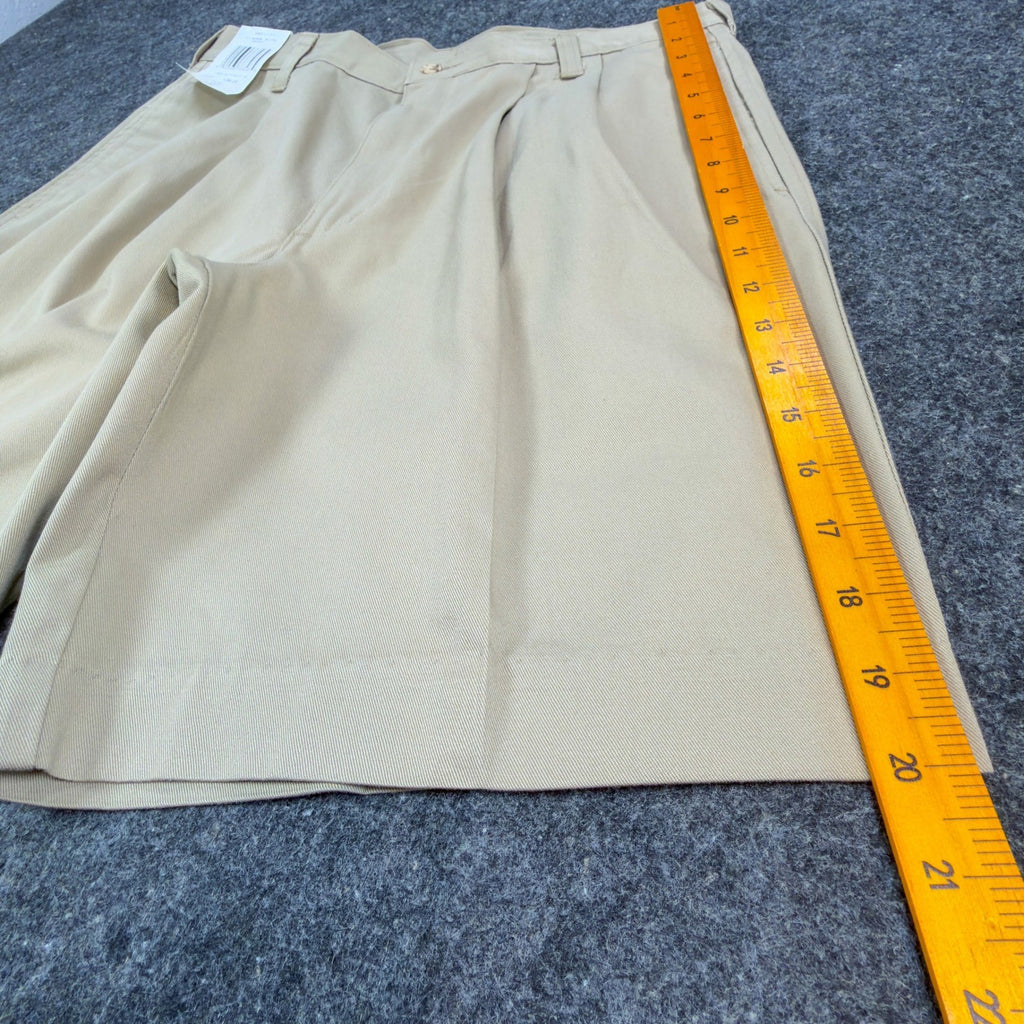 Wolf Mountain Key Shorts Mens 32 Tan Khaki 100% Cotton Pleated Vintage USA NWT - take2supply