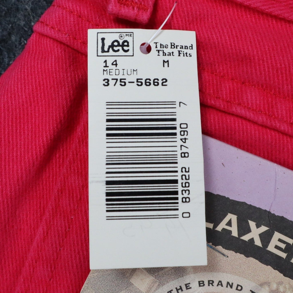 Lee Relaxed Fit Shorts Womens 14 M Vintage 90s Poppy Red Cotton Made in USA NWT - take2supply