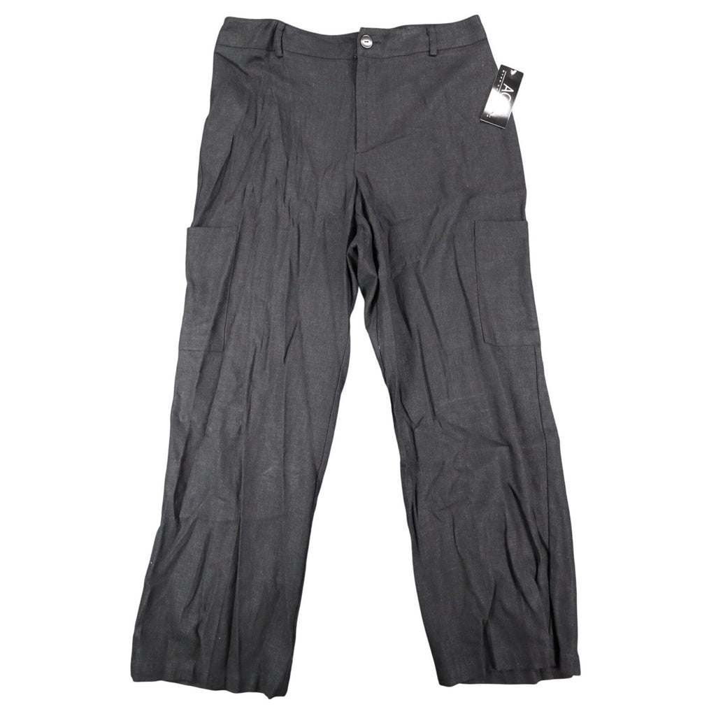 AGB Byer California Cargo Pants Womens 10 Y2K Black Linen Blend Wide Leg New - take2supply