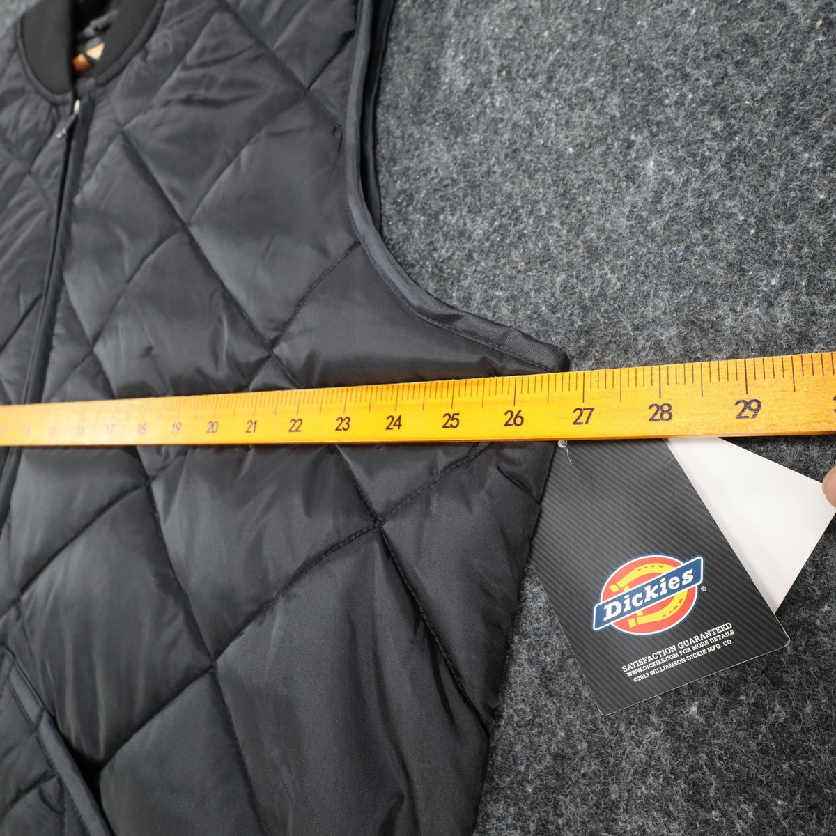 Dickies Insulated Nylon Vest Mens XL Black Diamond Quilt Water Repellent TE242BK - take2supply