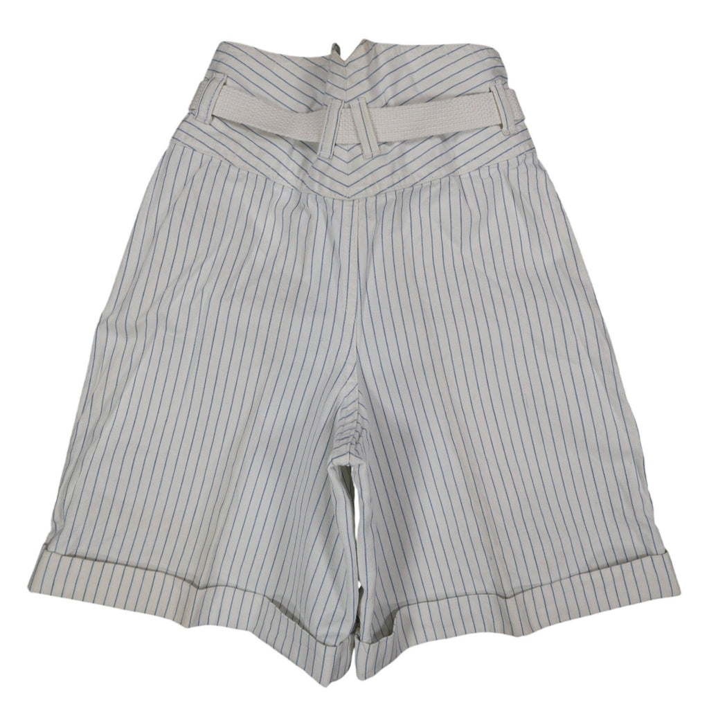 Lee Melbourne Skirt Shorts Girls 8 Vintage 90s White Blue Stripe Paperbag Waist - take2supply