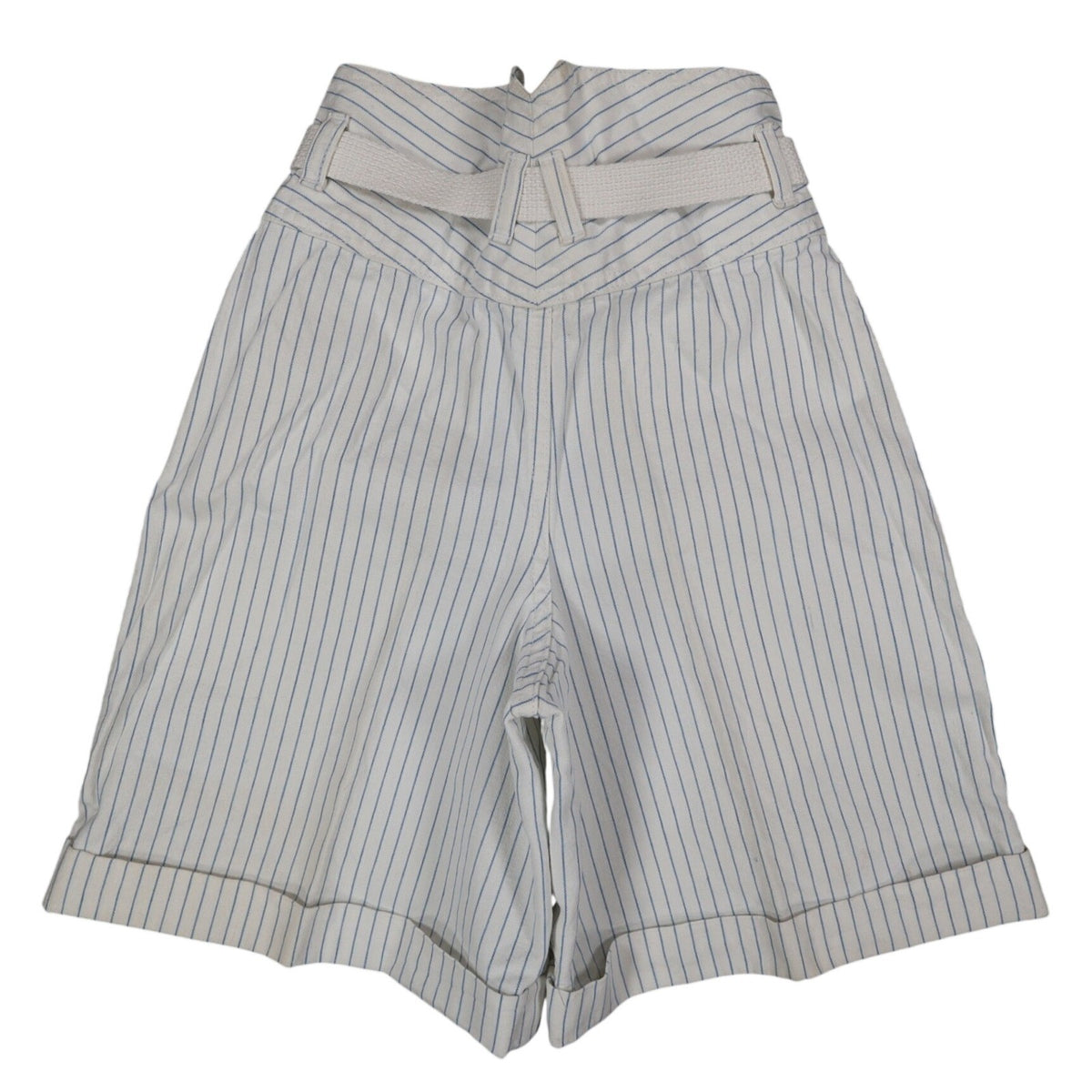 Lee Melbourne Skirt Shorts Girls 8 Vintage 90s White Blue Stripe Paperbag Waist - take2supply