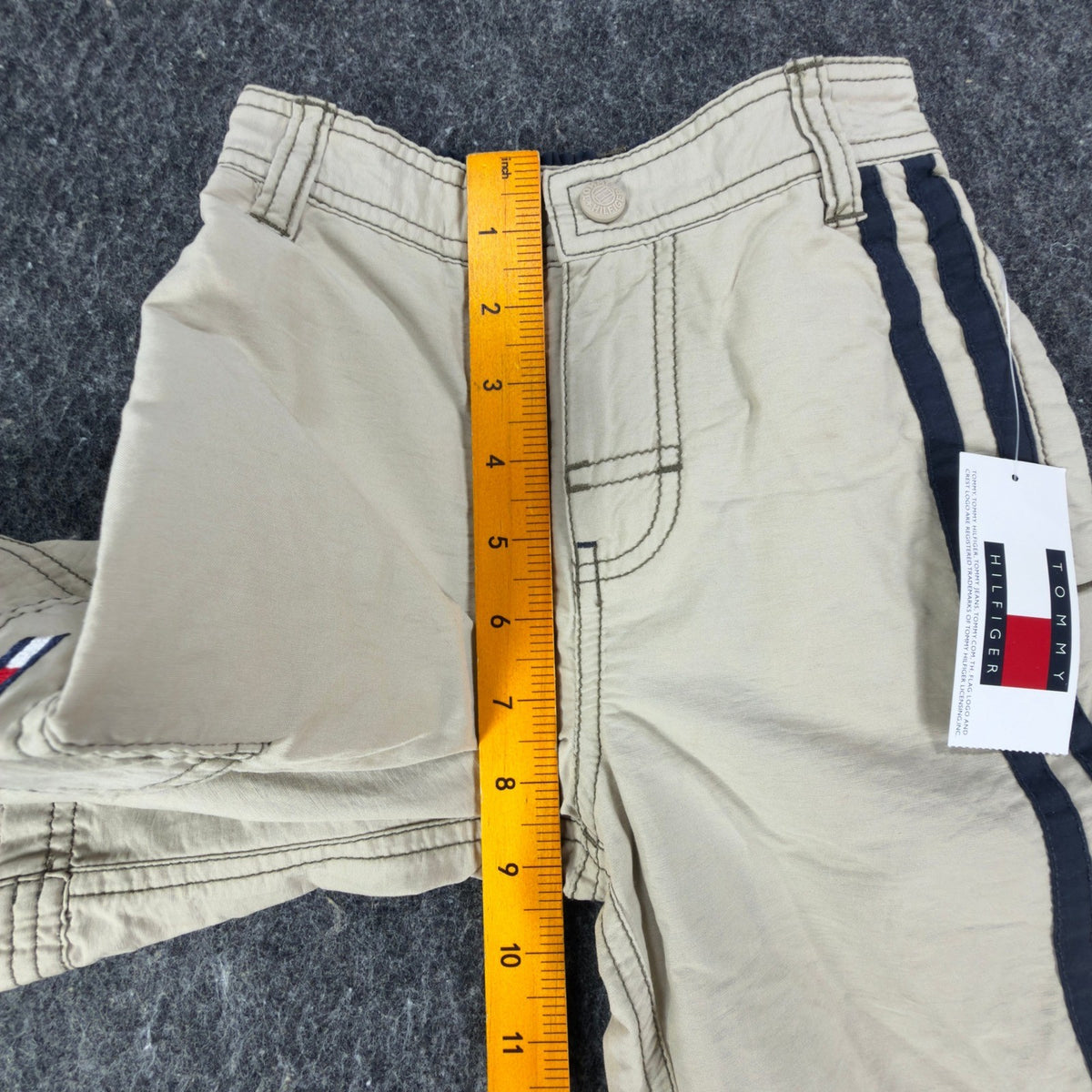 Tommy Hilfiger Y2K Cargo Shorts Boys 4 Tan Cotton Nylon NWT - take2supply