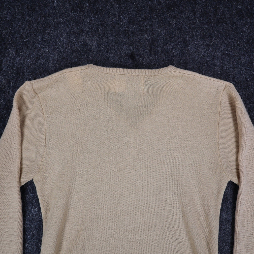 Scudder Sportswear V-Neck Sweater Youth Medium 10-12 Vintage 70s Tan Acrylic USA - take2supply