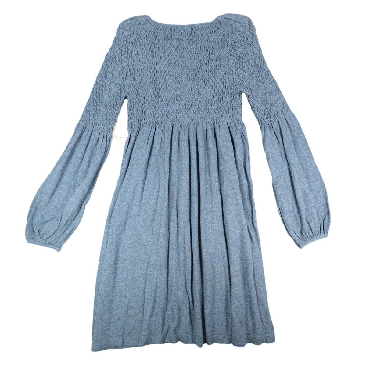 Angie Dress Womens Size M Blue Smocked Knit Bell Sleeve Mini Boho Y2K X4325 - take2supply