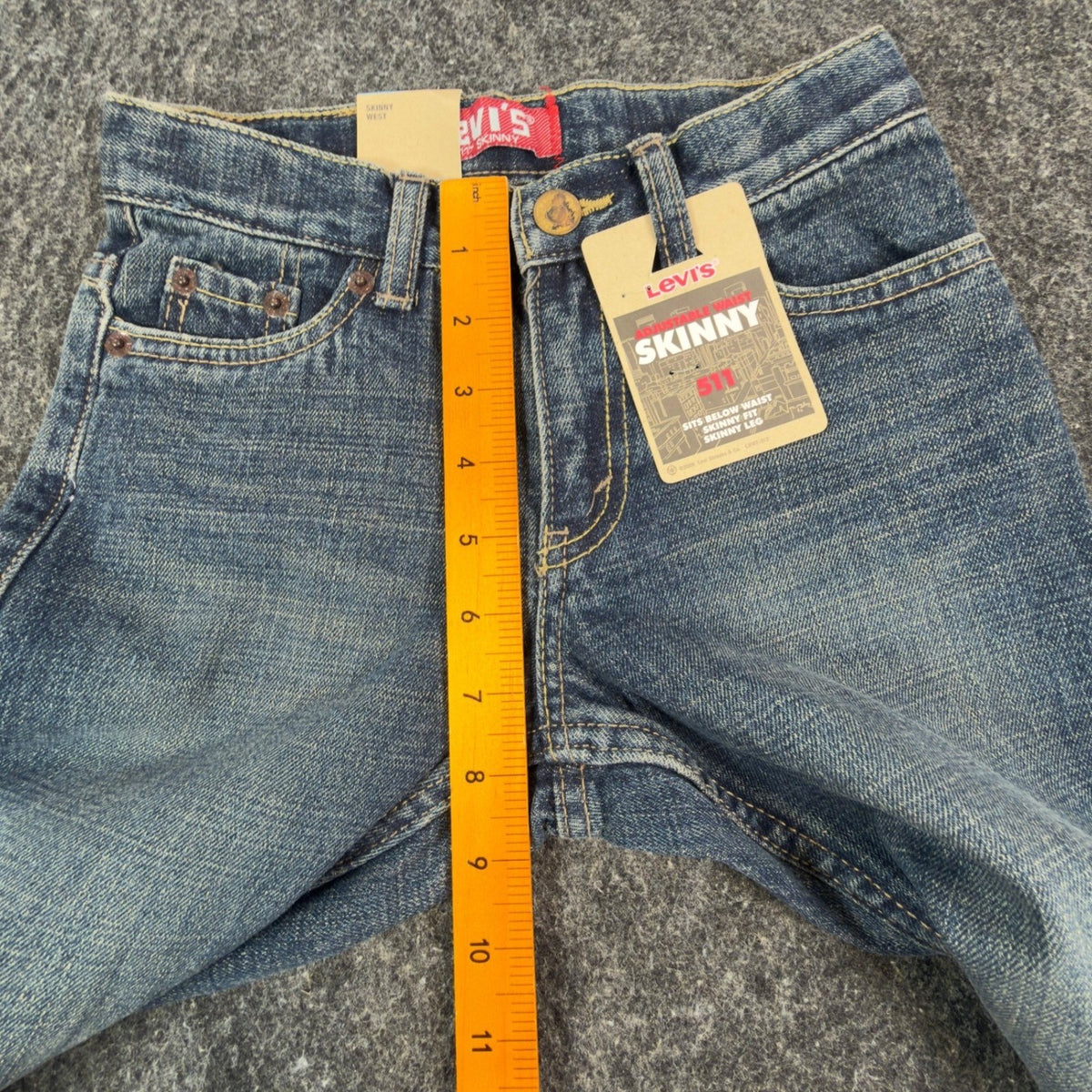 Levi's 511 Skinny Jeans Boys 7X Blue Denim NWT Modern Adjustable Waist C341 - take2supply