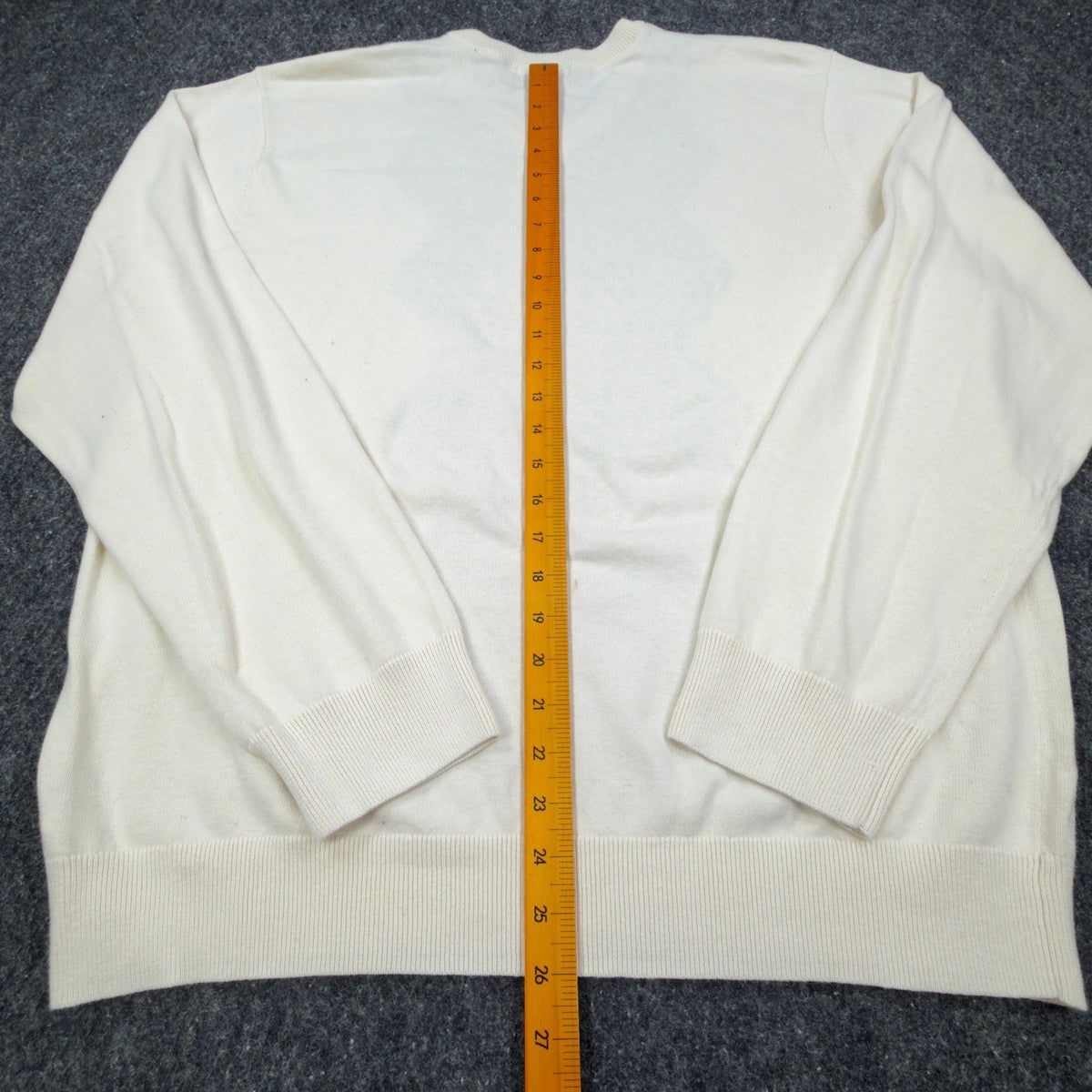 Van Heusen Argyle V-Neck Sweater Mens XL Cream Brown Grey Cotton NWT - take2supply