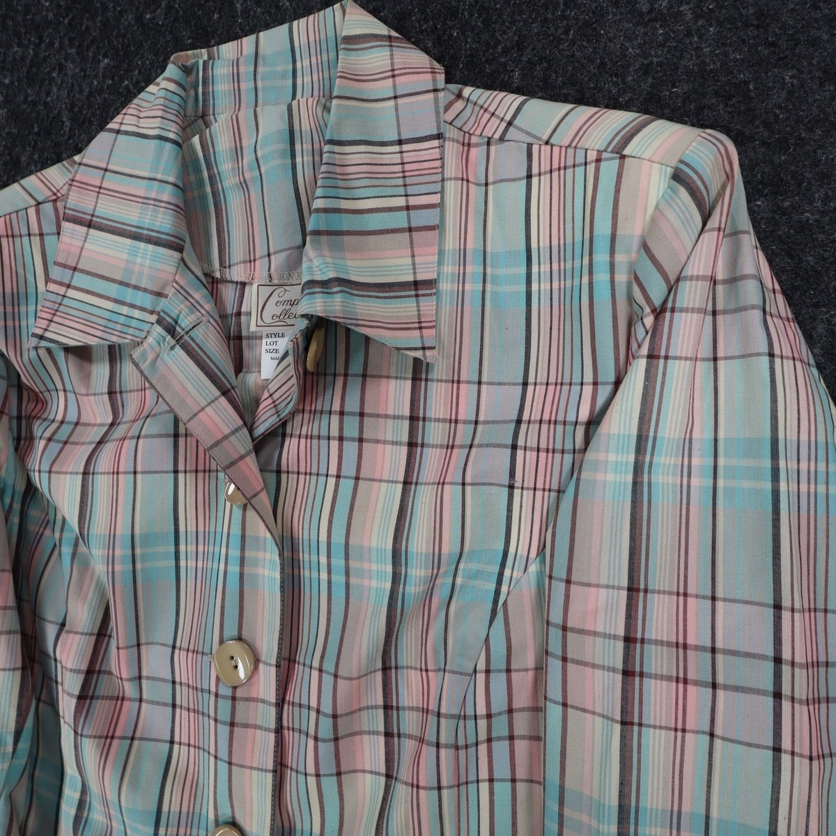 Company Collection Blazer Womens 12 Pastel Plaid Cotton Blend Unlined Jacket NWT - take2supply