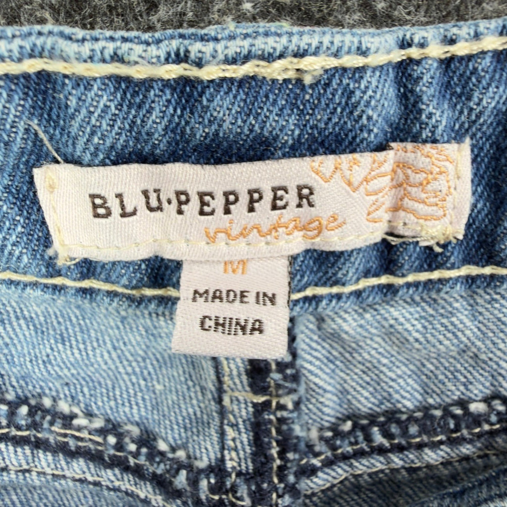 Blu Pepper Modern Embroidered Denim Shorts Womens Medium Blue Cotton NWT - take2supply