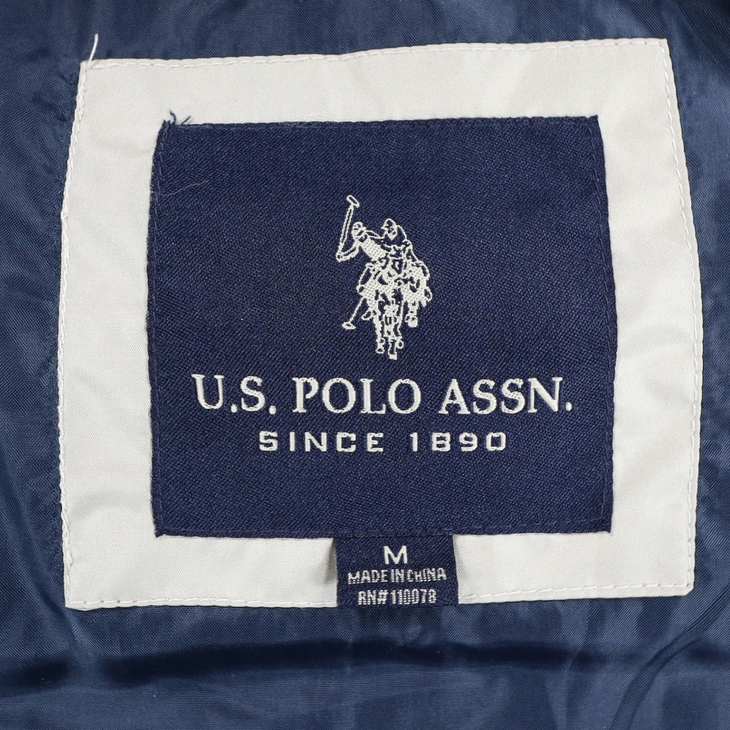 U.S. Polo Assn Puffer Vest Mens Medium Beige Quilted Full Zip Logo 10-5685-Q8 - take2supply
