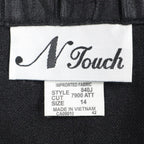 N Touch Zip Up Jacket Womens 14 Black Textured Crinkle Mock Neck New NWT - take2supply