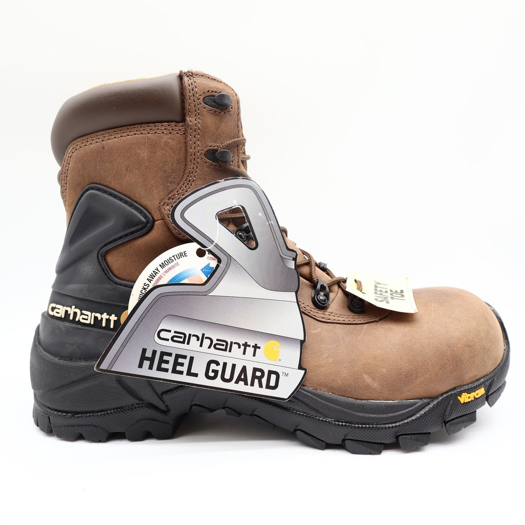 Carhartt Work Boots Mens 8.5 M Brown Leather Waterproof 6" Hiker Safety Toe NIB - take2supply