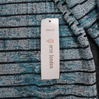 Erin London Top Womens L Blue Black Striped Textured Knit Long Sleeve NWT - take2supply