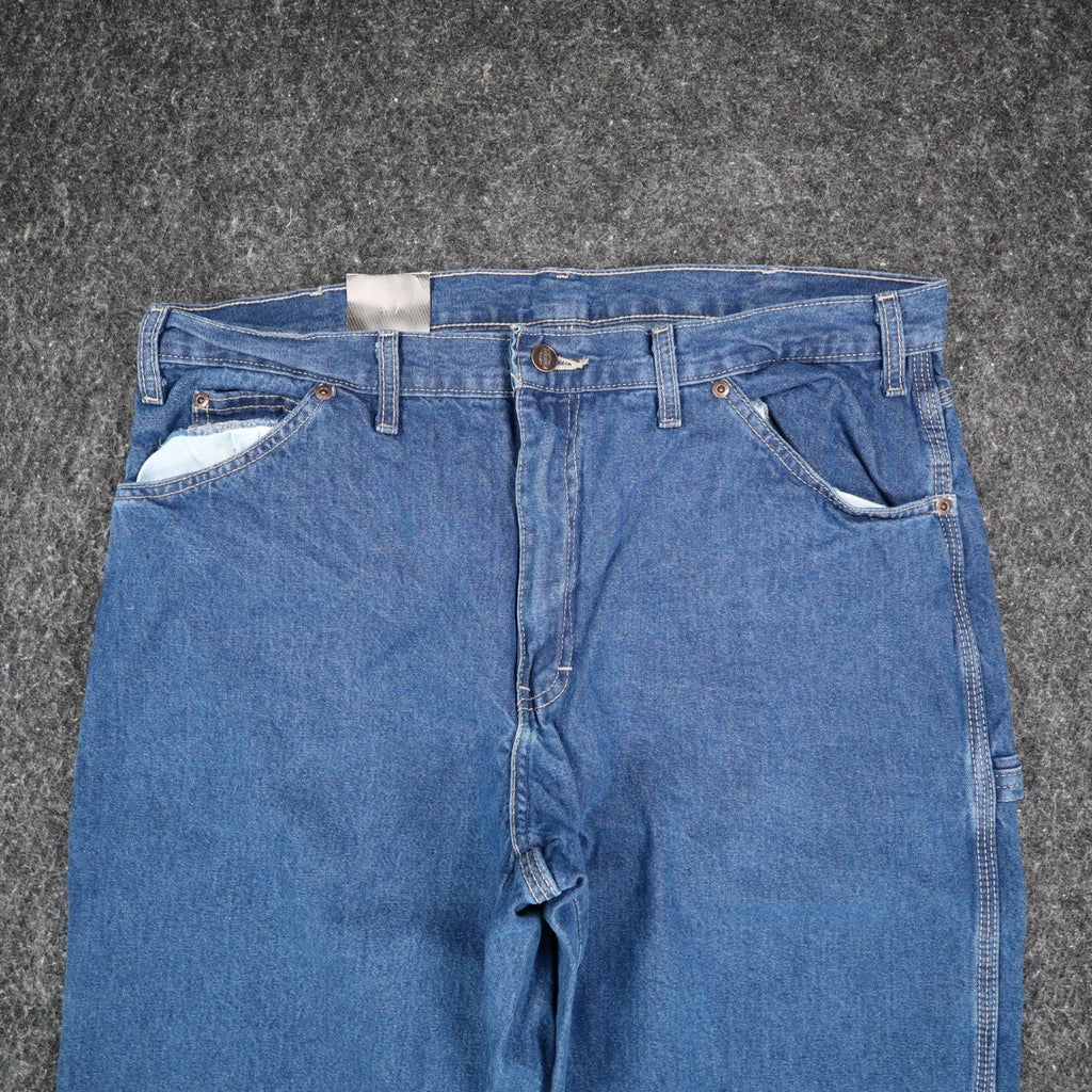 Dickies Carpenter Jeans Mens 36x30 Relaxed Fit Indigo Blue Cotton Workwear NWT - take2supply