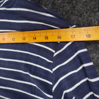 Erin London Womens L Navy White Striped Zip Hoodie Bell Sleeve Pockets NWT - take2supply