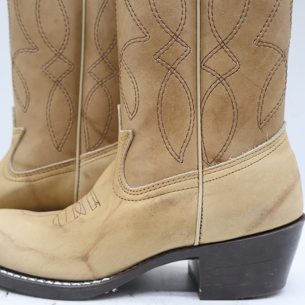 Laredo Western Boots Kids 4.5 D Vintage Natural Tan Leather Cowboy 28-01715 NAT - take2supply