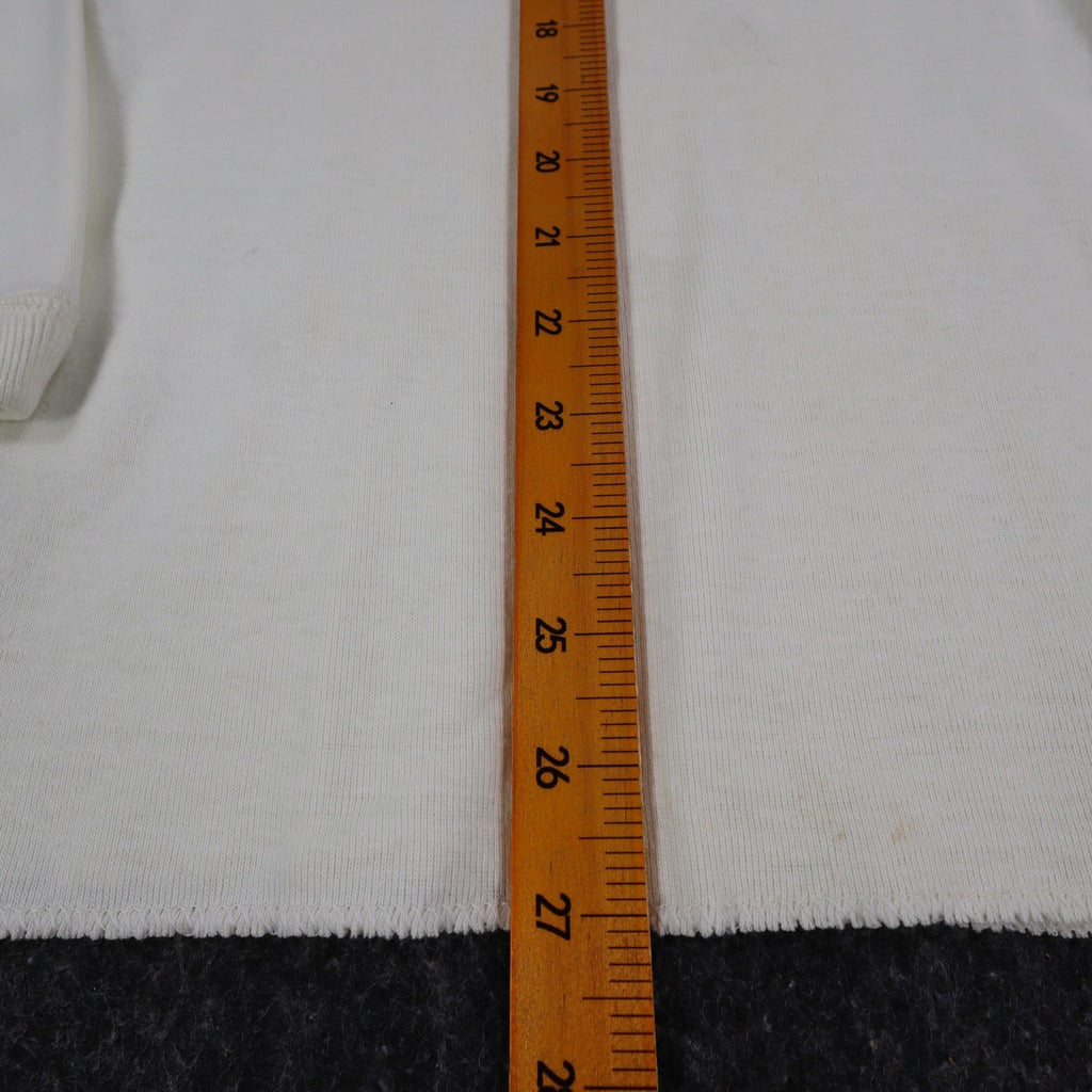 Buffalo Shirts Henley Shirt Medium Vintage 90s Skier Graphic Long Sleeve Cream - take2supply