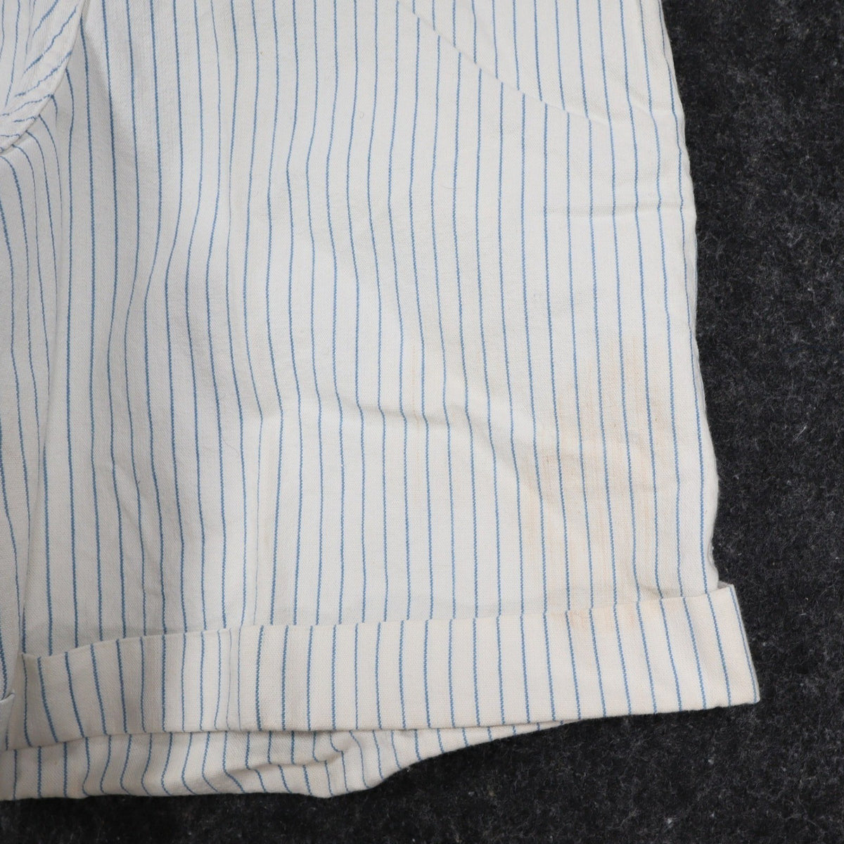 Lee Vintage 90s Striped Shorts Girls 14 White Blue Cotton High Waist Deadstock - take2supply