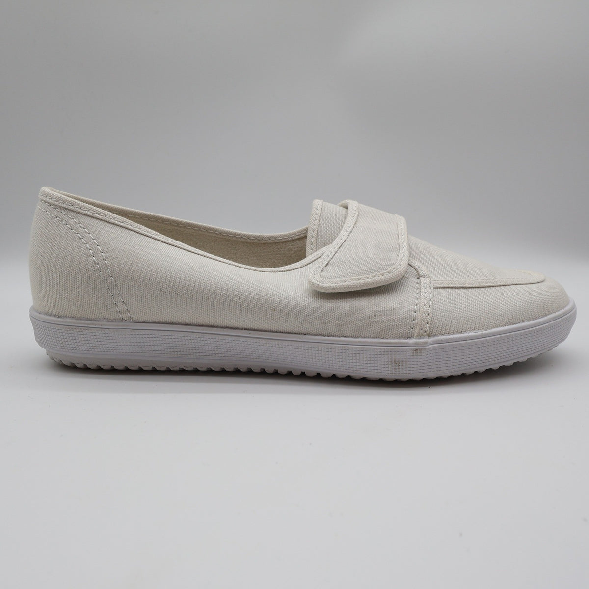 Grasshoppers Skipjack II White Canvas Shoes Womens 7.5 W Wide Hook Loop EF20000 - take2supply