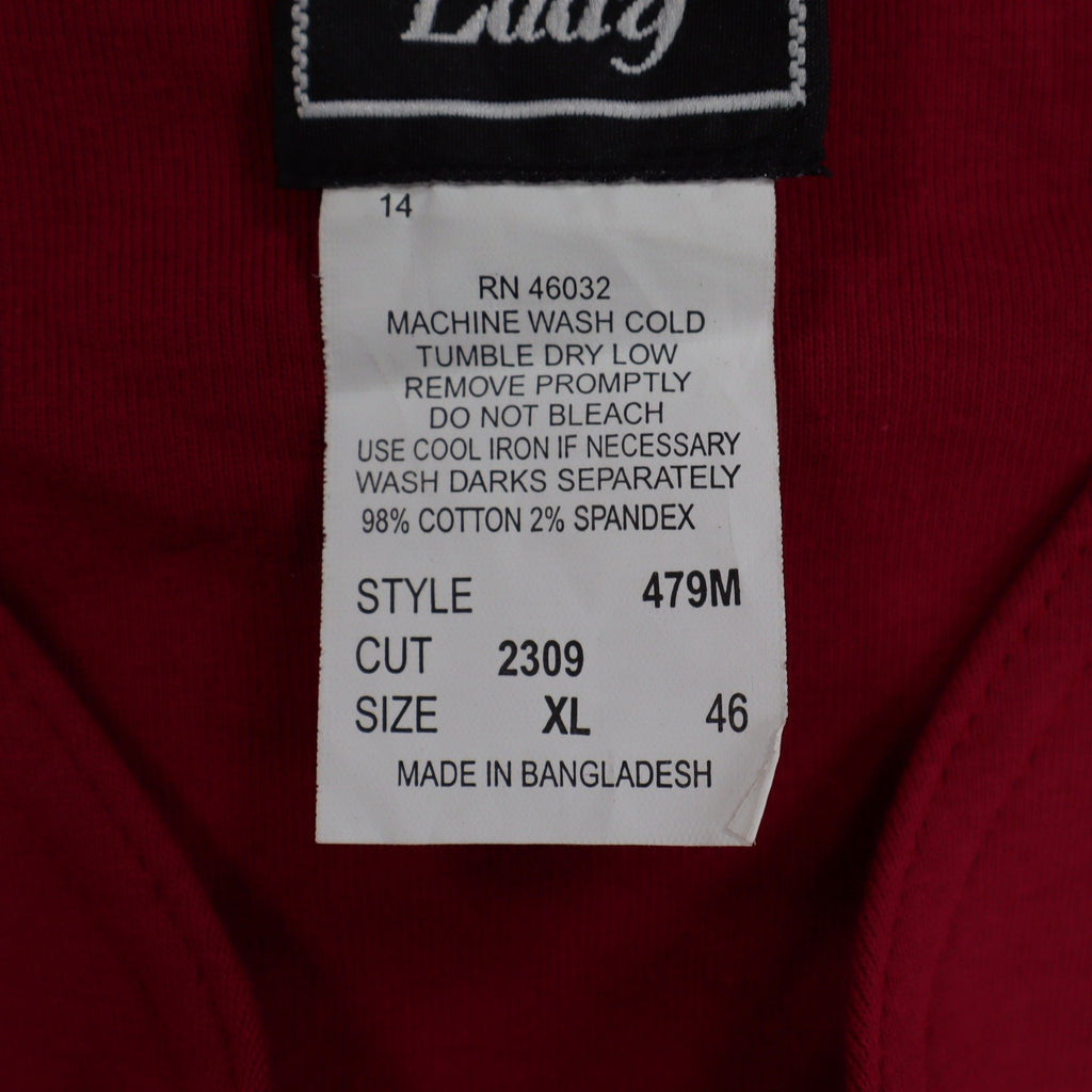 Southern Lady Top Women XL Red Long Sleeve V-Neck Faux Wrap Cotton Blend NWT - take2supply