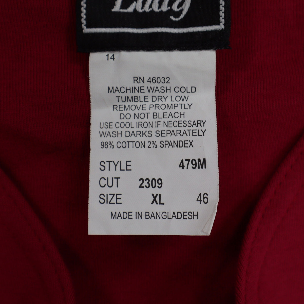 Southern Lady Top Women XL Red Long Sleeve V-Neck Faux Wrap Cotton Blend NWT - take2supply
