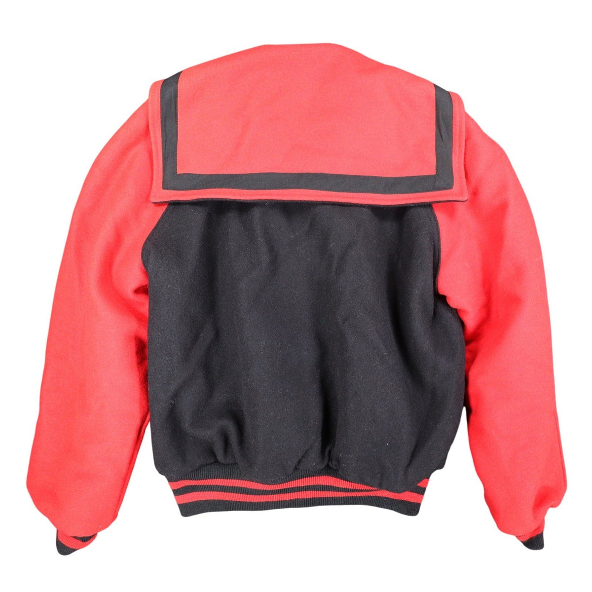 Howe Varsity Jacket Mens Large Vintage Black Red Wool Sailor Collar USA Made CJ4 - take2supply