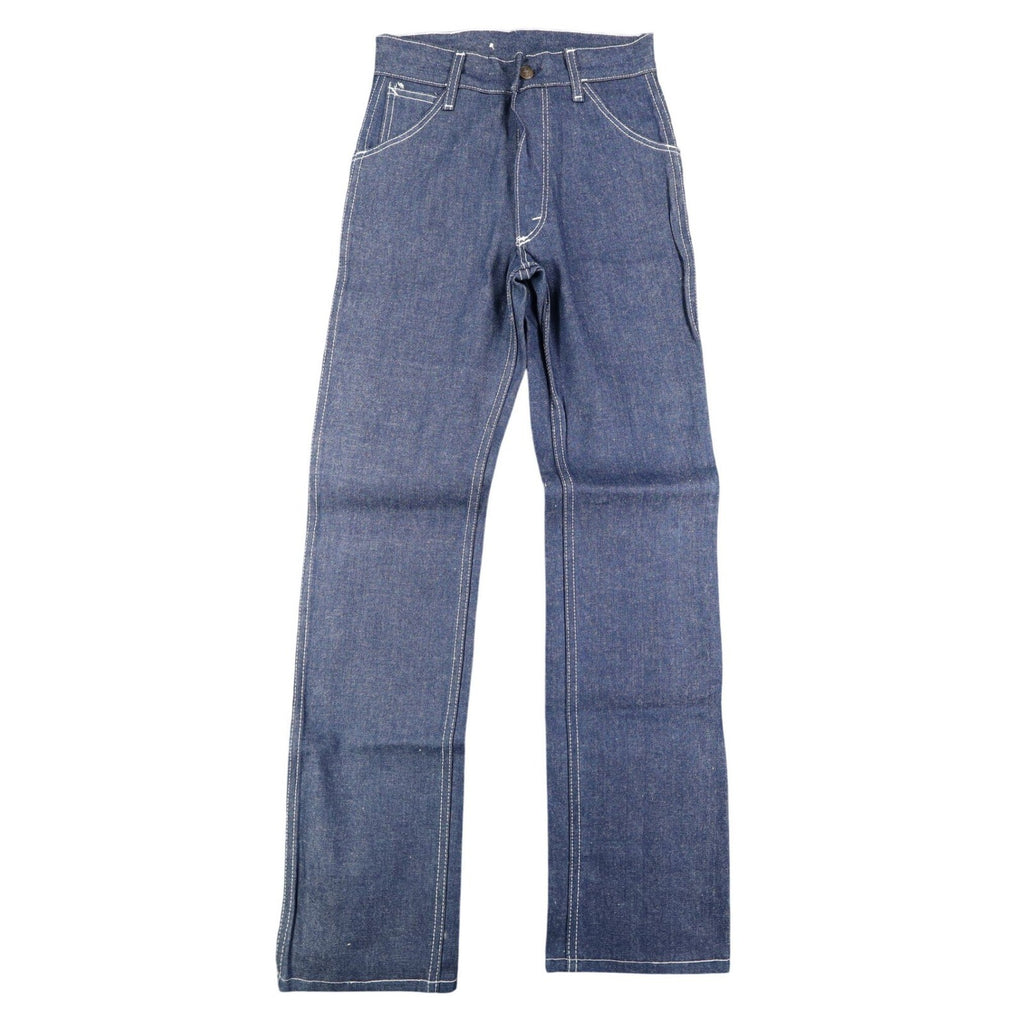 Key Jeans Denim Jeans Boys 12 Slim 24x30 Vintage 70s Dark Wash Rainbow Stitching - take2supply