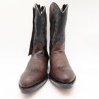 Wrangler Vintage Western Cowboy Boots Childrens 1.5 Brown Black Leather NWT - take2supply