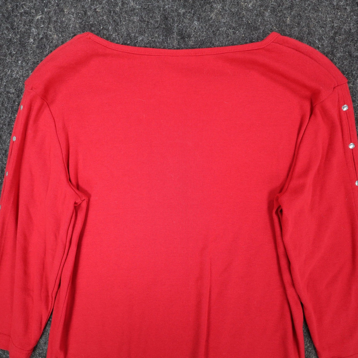 N Touch Top Womens Small Red Cotton Blend Rhinestone Split Sleeve Macintosh - take2supply