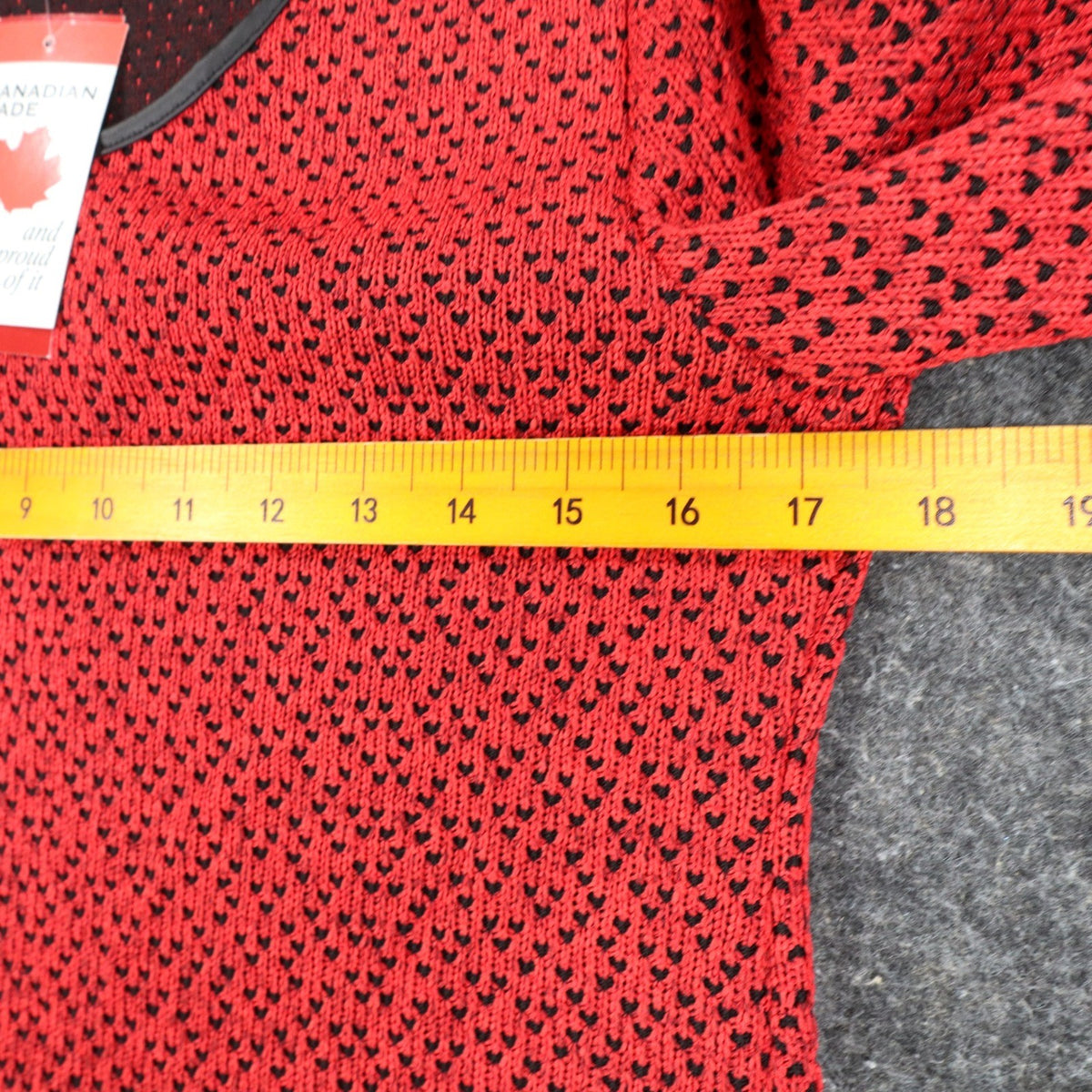 Dusak Designs Tunic Sweater Womens S Red Black Textured Knit Layered Hem Canada - take2supply