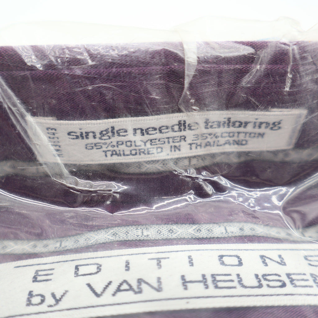 Van Heusen Dress Shirt Mens 16.5 32/33 Vintage 90s Purple Striped Deadstock NIP - take2supply