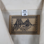 Fulton Street Shirt Works Polo Mens 2X Vintage 90s Cream Banded Bottom USA Made - take2supply