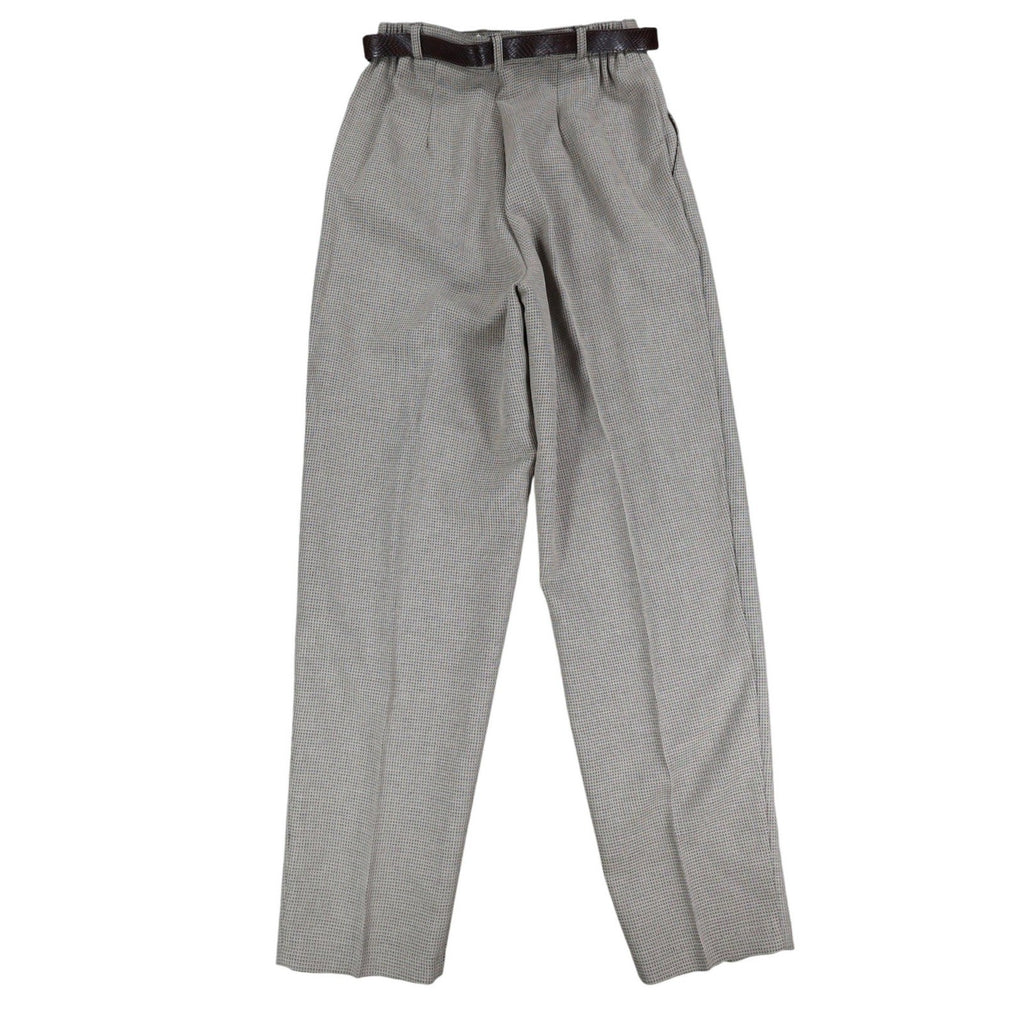 Christy Girl Dori Adler Pants Womens 12 Tan Black Belted Pleated USA NWT NOS - take2supply