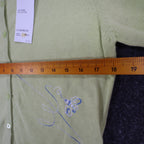TM Sport That's Me Cardigan Sweater Womens Small Green Embroidered Ramie NWT - take2supply