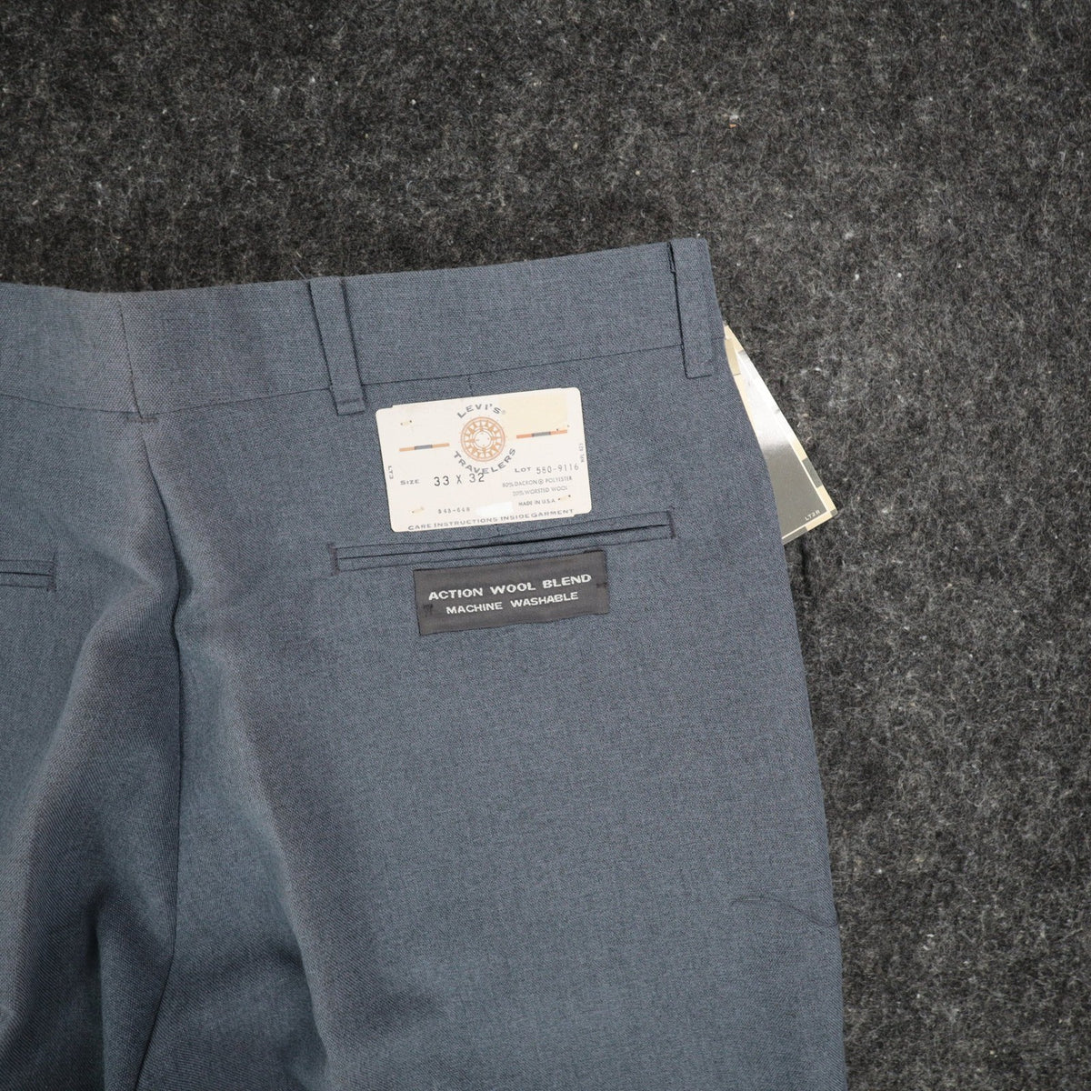 Levi's Travellers Trousers Mens 34x32 Vintage 80s Blue Gray Pleated Deadstock - take2supply
