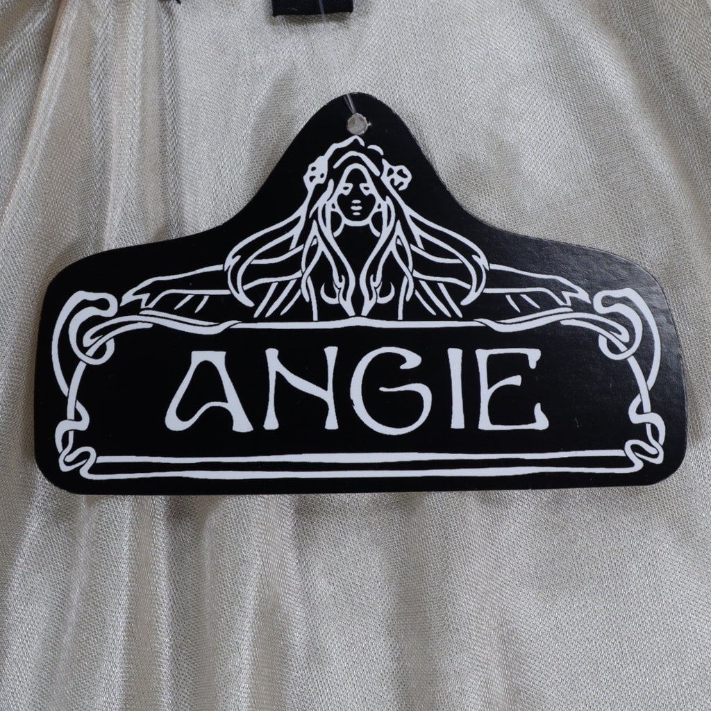 Angie Embroidered Smocked Blouse Womens Size Medium Ivory Boho Sheer Sleeve Top - take2supply