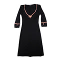 My Michelle Dress Womens Small Y2K Black Pink Trim V-Neck 3/4 Sleeve Sheath - take2supply