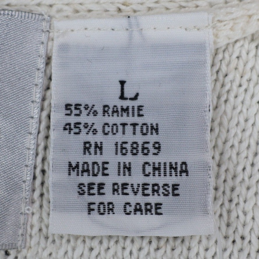 tm sport by that's me! Knit Vest Women Large NWT Vintage Y2K Cream Ramie Cotton - take2supply