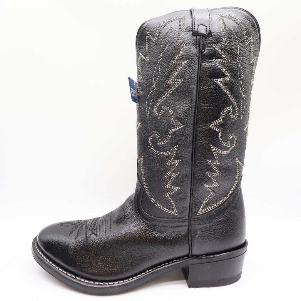 Acme Vintage Western Boots Mens 10.5 D Black Leather NWT AC205 Cowboy Deadstock - take2supply