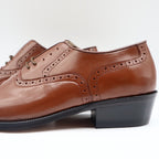 Conti Oxford Shoes Mens 9 D Vintage Brown Leather Cap Toe Brogue H1005 NOS - take2supply