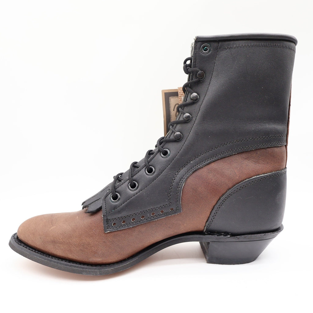 Wrangler Vintage 90s Packer Boots Womens 10 Brown Black Leather NWT USA Made - take2supply