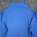 Zoé Ruched Mock Neck Top Womens P/S Blue Rayon Stretch Long Sleeve Canada NWT - take2supply
